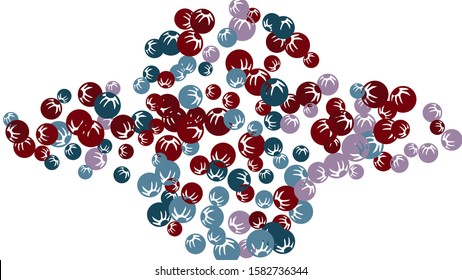 Feminine Floral Pattern with Simple Stylized Berries for Greeting Card or Poster. Naive Daisy Berries in Primitive Style. Vector Background for Spring or Summer Design.
