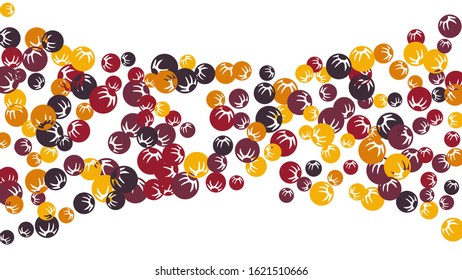 Feminine Floral Pattern with Simple Stylized Berries for Greeting Card or Poster. Naive Daisy Berries in Primitive Style. Vector Background for Spring or Summer Design.
