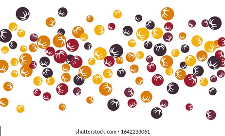 Feminine Floral Pattern with Simple Stylized Berries for Greeting Card or Poster. Naive Daisy Berries in Primitive Style. Vector Background for Spring or Summer Design.
