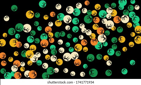 Feminine Floral Pattern with Simple Stylized Berries for Greeting Card or Poster. Naive Daisy Berries in Primitive Style. Vector Background for Spring or Summer Design.
