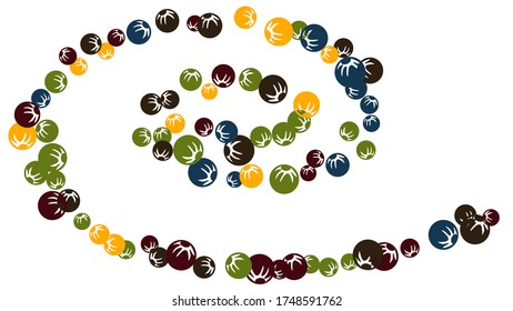 Feminine Floral Pattern with Simple Stylized Berries for Greeting Card or Poster. Naive Daisy Berries in Primitive Style. Vector Background for Spring or Summer Design.
