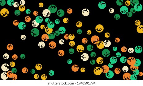 Feminine Floral Pattern with Simple Stylized Berries for Greeting Card or Poster. Naive Daisy Berries in Primitive Style. Vector Background for Spring or Summer Design.
