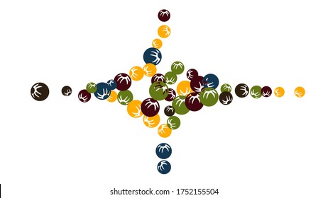 Patrón floral femenino con bayas simples y estilizadas para tarjeta de felicitación o afiche. Daisy Berries naive al estilo primitivo. Fondo vectorial para el diseño de primavera o verano.
