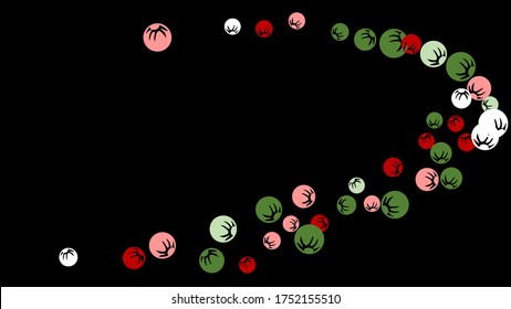 Feminine Floral Pattern with Simple Stylized Berries for Greeting Card or Poster. Naive Daisy Berries in Primitive Style. Vector Background for Spring or Summer Design.
