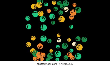 Feminine Floral Pattern with Simple Stylized Berries for Greeting Card or Poster. Naive Daisy Berries in Primitive Style. Vector Background for Spring or Summer Design.

