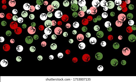 Feminine Floral Pattern with Simple Stylized Berries for Greeting Card or Poster. Naive Daisy Berries in Primitive Style. Vector Background for Spring or Summer Design.

