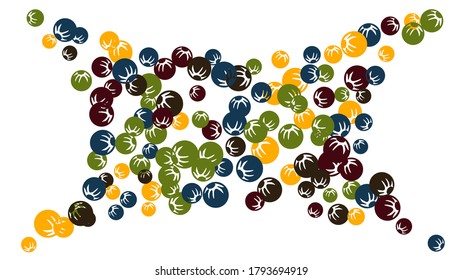 Weibliche Blumenmuster mit einfachen, stilisierten Berries für Grußkarte oder Poster. Naive Daisy Berries in primitivem Stil. Vektorhintergrund für Frühjahr- oder Sommerdesign.
