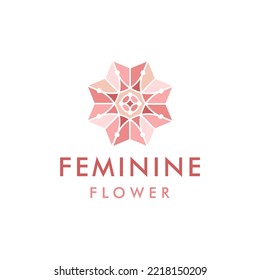 Símbolo del patrón del logotipo de las flores femeninas Ilustración del diseño