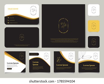 Plantilla del logotipo de flor femenina.  Plantilla de logotipo dibujado a mano por vectores en elegante y mínimo. Romántico floral floral. Para marca comercial e identidad. Vector De Resumen Boutique Fashion Flowers.