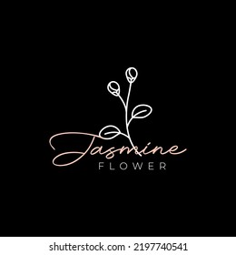 Feminine Flowers Lines Jasmine Logo Design