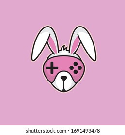 feminine funny rabbit gaming vector 
