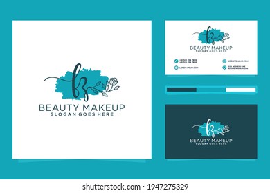 Feminine FZ Initials logo collection  with business card template.