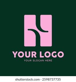 A feminine H logo embraces elegance and softness with fluid curves, delicate typography, and refined details. It often features script or serif fonts, graceful flourishes, or organic shapes