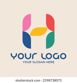 A feminine H logo embraces elegance and softness with fluid curves, delicate typography, and refined details. It often features script or serif fonts, graceful flourishes, or organic shapes
