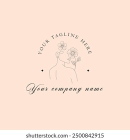 Feminine hand drawn logo design.