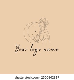 Feminine hand drawn logo design.