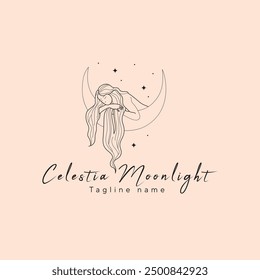 Feminine hand drawn logo design.