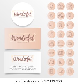 feminine highlight minimalist icon with elegant logo