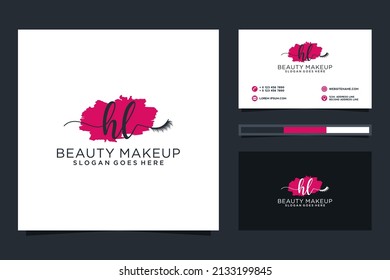 Feminine HL Initials logo collection  with business card template.