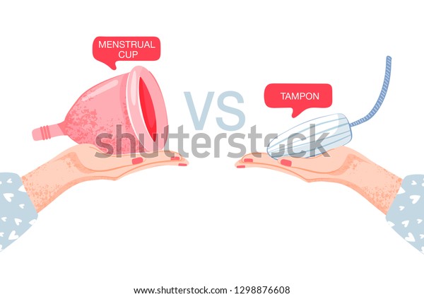 Feminine Hygiene Composition Between Tampons Menstrual Stock Vector Royalty Free 1298876608 0928