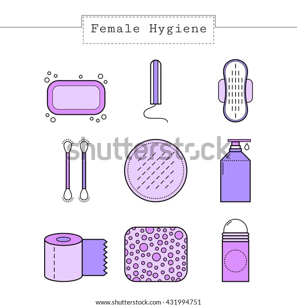 Feminine Hygiene Flat Colored Objects Icons Stock Vector Royalty Free 431994751 4998