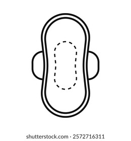 Feminine hygiene pad icon flat line symbol set.