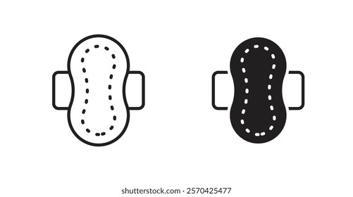 Feminine hygiene pad vector web icons set