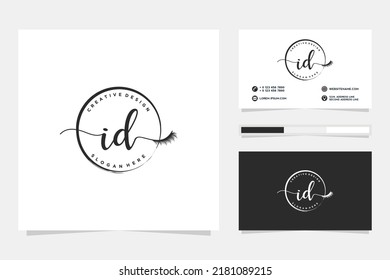 Feminine ID Initials logo collection  with business card template.
