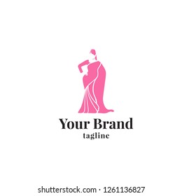 Feminine indian clothes logo template
