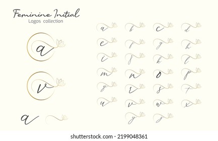 Feminine initial letter logo collection. vector illustration 
