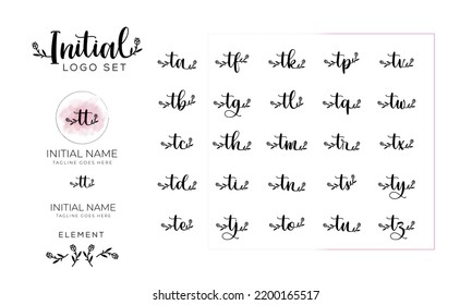 Feminine initial letter logo collection. vector illustration EPS 10
