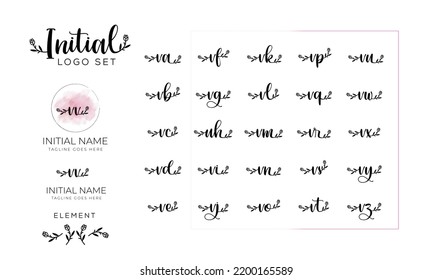 Colección del logotipo de la carta inicial femenina. ilustración vectorial EPS 10
