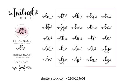 Feminine initial letter logo collection. vector illustration EPS 10
