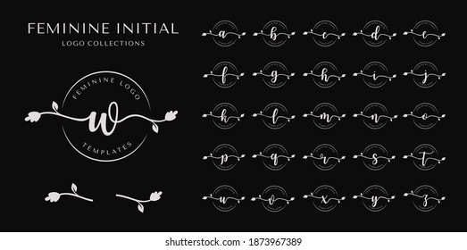 Feminine initial logo collection. vector illustration