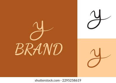 Feminine Initial Y Hand Drawn Logo