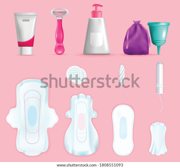 Feminine Intimate Hygiene Realistic Set Panty Stock Vector Royalty Free 1808551093 Shutterstock 0406