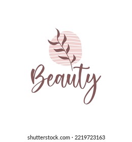 feminine and leaf logo icon and vector