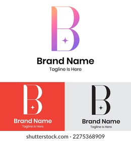 Feminine letter B initial brand monogram logo design