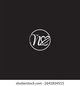 Feminine logo of the initials NZ in white on a black background