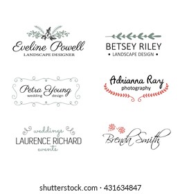 Feminine logo templates. Vector logotypes. Brand identity