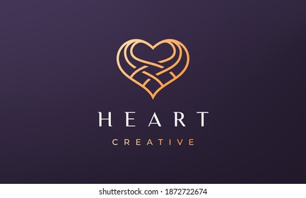 Feminine love logo concept with luxury and modern style