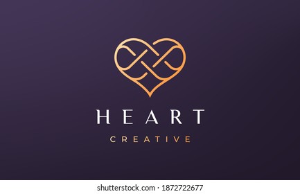 Feminine love logo concept with luxury and modern style
