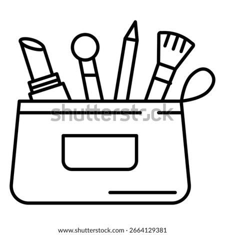 Feminine Makeup Bag Vector Icon for Branding