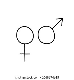 Feminine And Masculine Doodle Icons