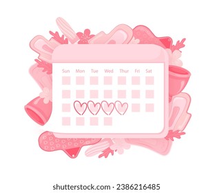 Feminine Menstrual Cycle Tracker with Sanitary Products