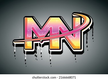 Feminine MN Swoosh Letter logo
