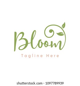 Feminine Modern Bloom Typography Logo Design Inspiration