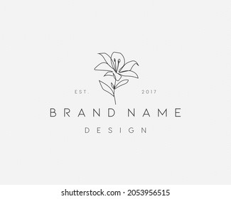 Feminine Monoline Flower Logo Ideas