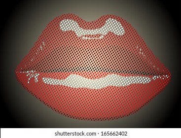 Feminine mouth, lips. Vector