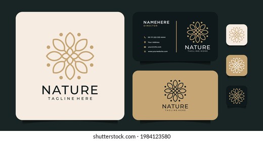 Feminine nature flower logo. Logo for spa, decoration, yoga, cosmetic